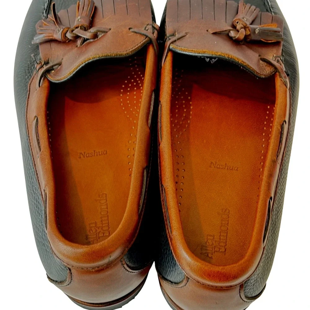 Allen Edmonds Nashua Kiltie Leather Tassel Mens Loafer Size 13 Brown Black